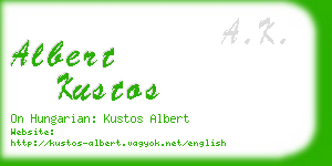 albert kustos business card